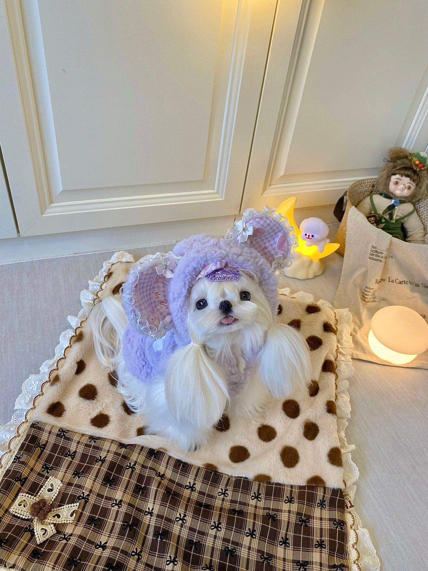 Cream Bunny Lamb Hoodie 奶油兔耳羊羔絨帽衣