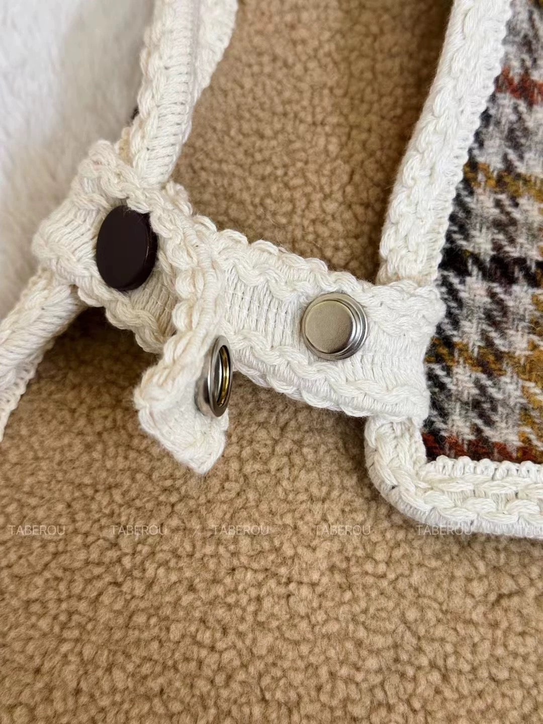 Houndstooth Christmas Cloak 復古千鳥格毛帽斗篷