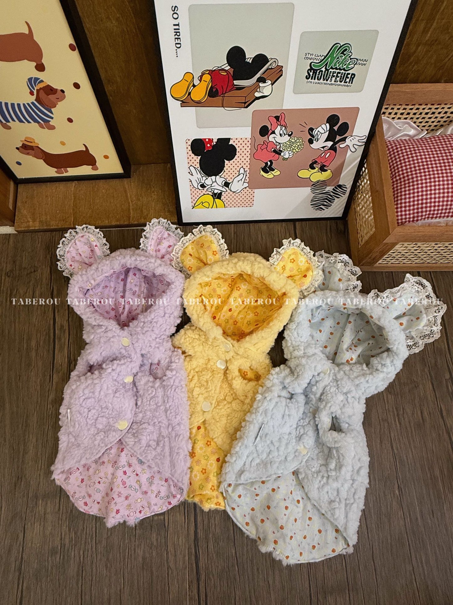 Cream Bunny Lamb Hoodie 奶油兔耳羊羔絨帽衣