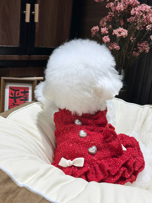 Christmas Red 小香風經典紅裙