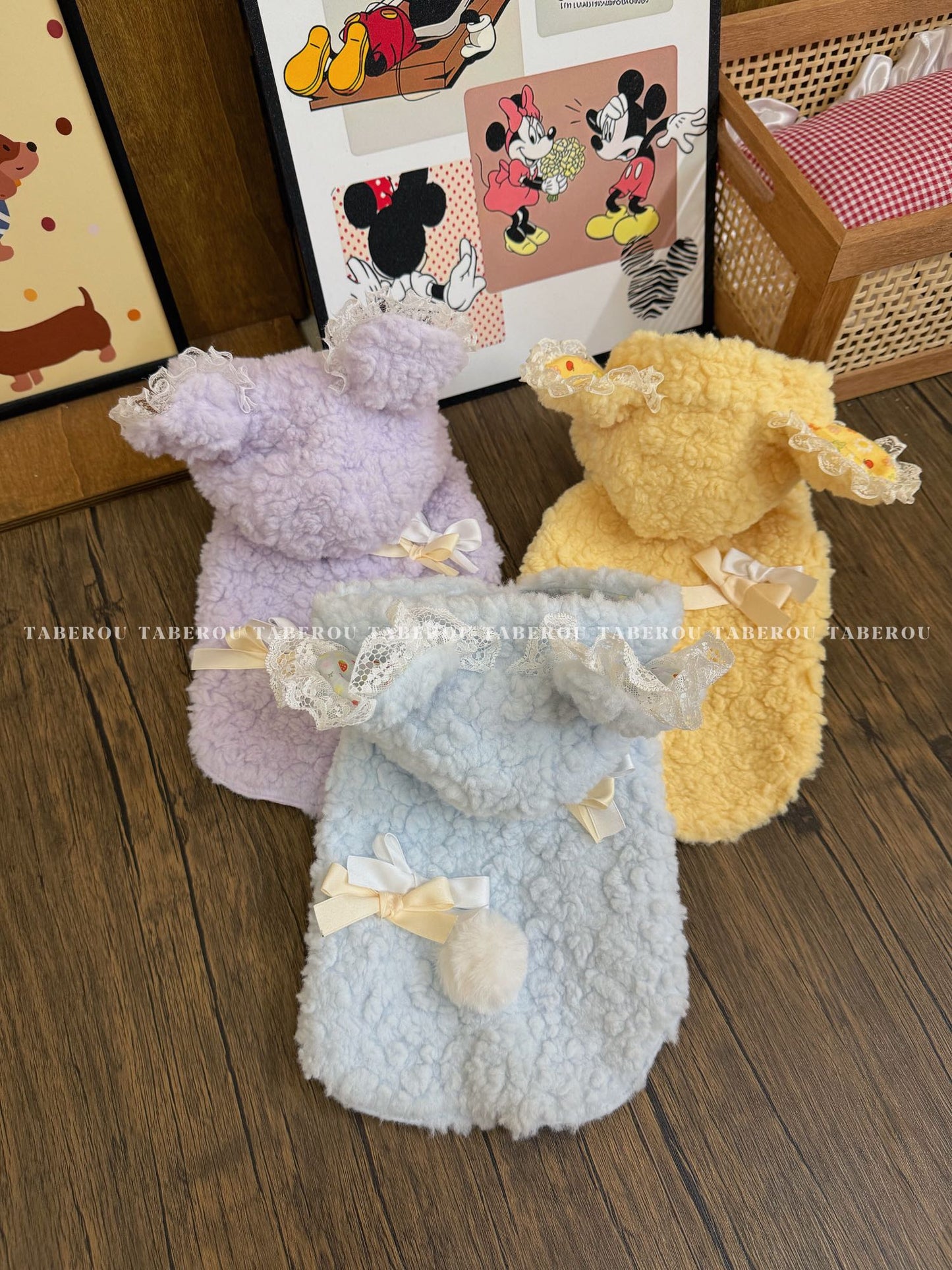 Cream Bunny Lamb Hoodie 奶油兔耳羊羔絨帽衣