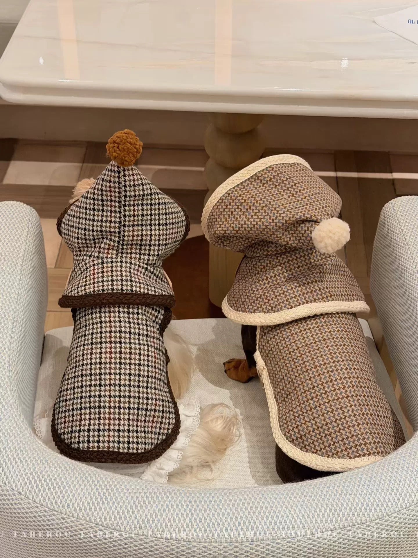 Houndstooth Christmas Cloak 復古千鳥格毛帽斗篷